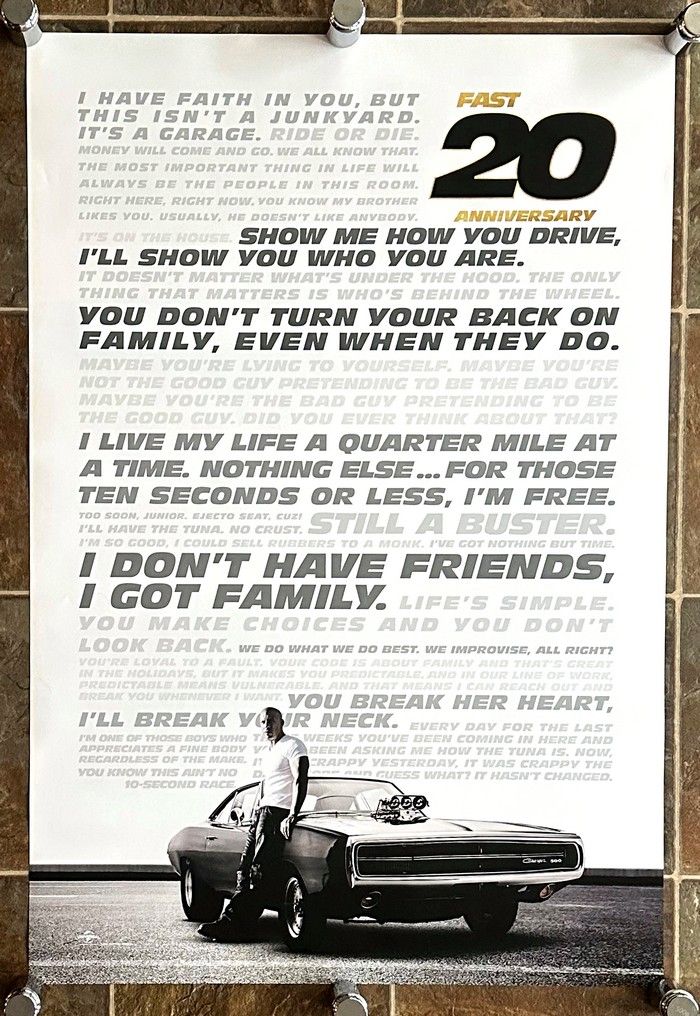 Fast and the Furious - 2021 - 20th Anniversary Poster