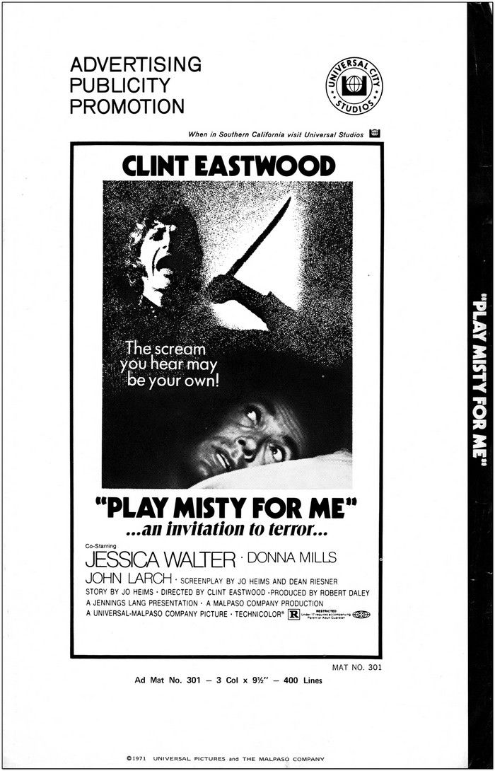 Play Misty For Me - 1971 - Press Book