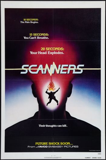 SCANNERS   1981   orig 27x41 ADV movie poster DAVID CRONENBERG 